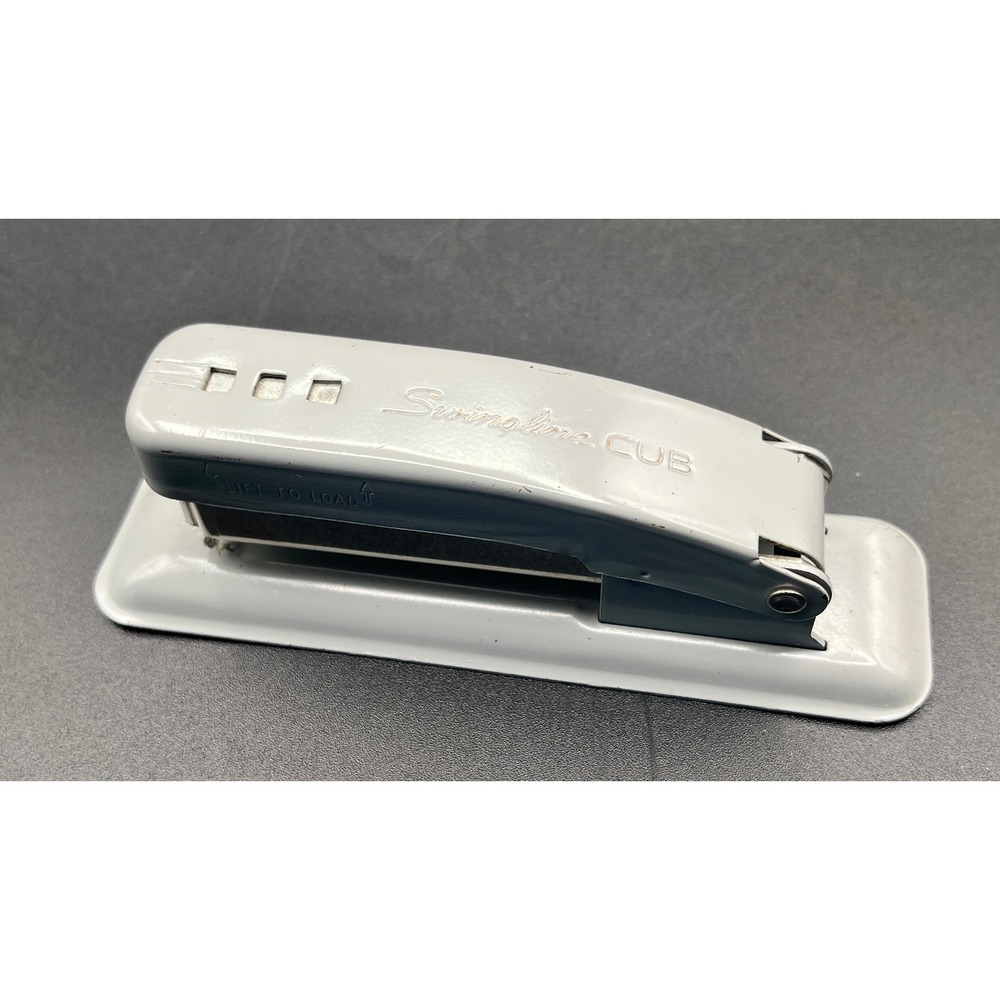 Vtg Swingline CUB Stapler Gray Metal MCM Office Industrial USA 5.25" Office